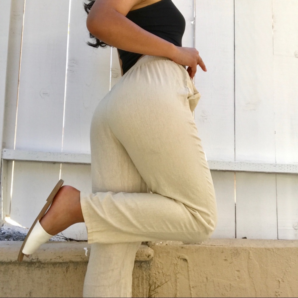 Camel Linen Pants